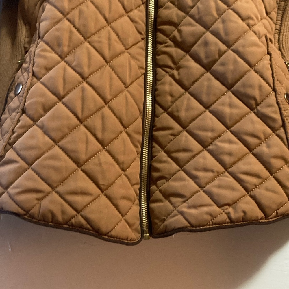 Love Tree Brown Quilted Puffer Jacket with Stand-Up Collar - Picture 5 of 10